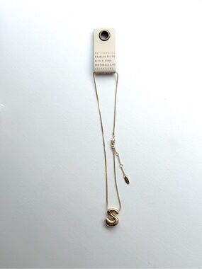 Anthropologie Gold 'S' Initial Necklace